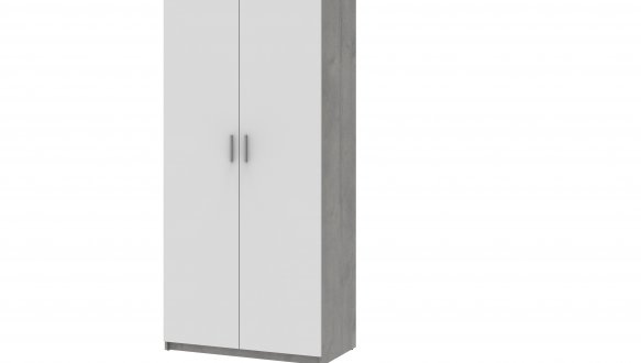 Шкаф для одежды Дорос Кен бетон/белый Двухдверная 90 см