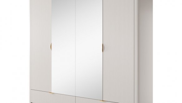 Шкаф 4D2S/213 Perfect Home Lante Беж/Золотые ручки 213 см