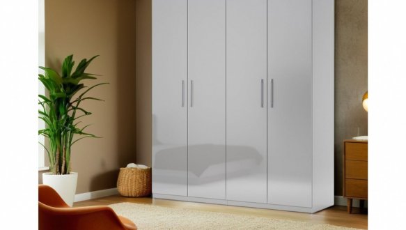 Шкаф 4 дв Миромарк Меги 4 дверный шиншила серая 180 см 4