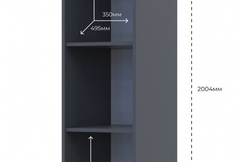 Этажерка к шкафам Дорос Гелар графит 38,2 см 3