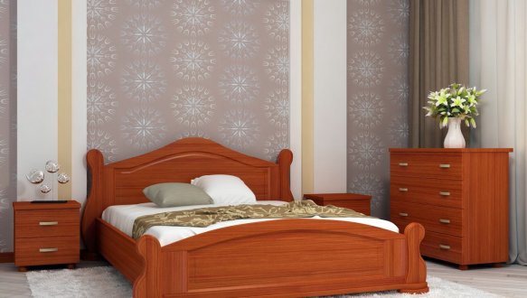 Кровать двуспальная деревянная Явито Венеция Массив Ольха / Ясень / Дуб 4