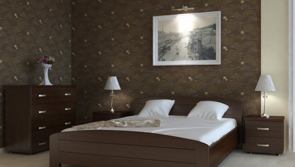 Ліжко двоспальне дерев'яне Явіто Класика Масив Вільха / Ясен / Дуб 2