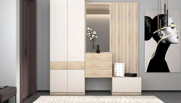 Тумба для взуття KOM1K Верто Дуб сонома / Кашемір 3