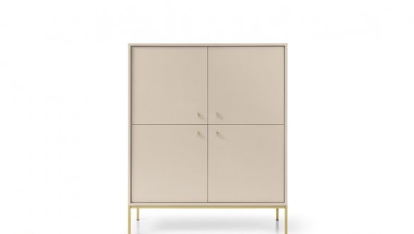 Комод Моно / Mono MК104 високий Бежевий/золоті ніжки 0