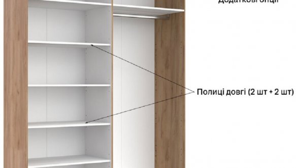 Шафа 4дв із дзеркалом Міромарк Асті 4 дверна дуб крафт 185 см 13