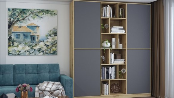 Шкаф Дорос Морган дуб сонома/графит 3 дверная 180 см 1