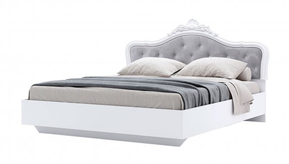 Ліжко двоспальне Міромарк Луїза 160 ДСП біле без вкладу