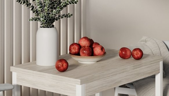 Стіл-трансформер Lunch Артвуд світлий/Білий 0