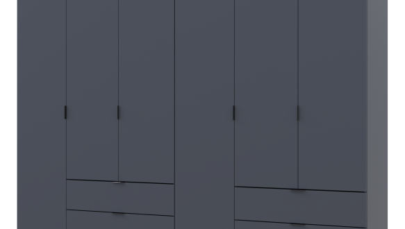 Шкаф Дорос Гелар графит с Этажеркой 6 дверной 270,6 см