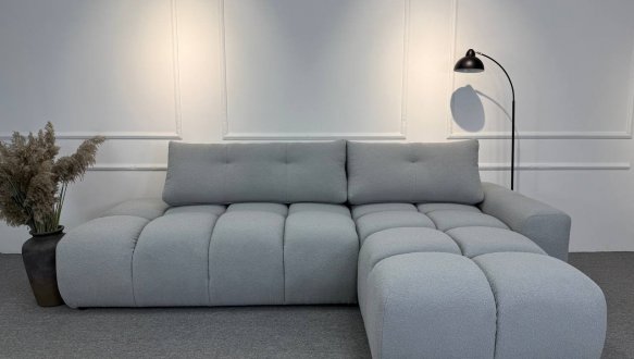 Кутовий диван розкладний крокуюча єврокнижка Елізіум Сапфір 277 см 6