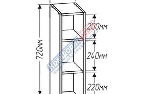 Шкаф верхний В20.72/В20.92 открытый Крашеный высокий глянец 0