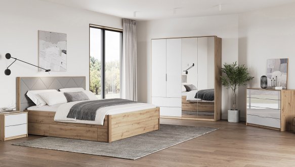 Модульна спальня Reymond/Реймонд Міромарк Дуб артизан/Білий глянець