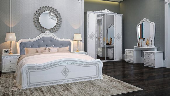 Модульная спальня Luiza/Луиза Миромарк Белый глянец 3