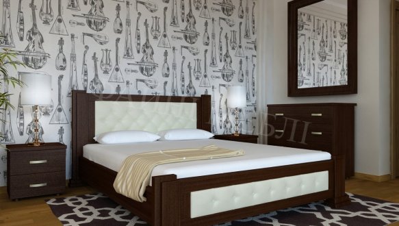 Ліжко двоспальне дерев'яне Явіто Техас з підйомним механізмом та нішою для білизни Масив Вільха / Ясен / Дуб 12