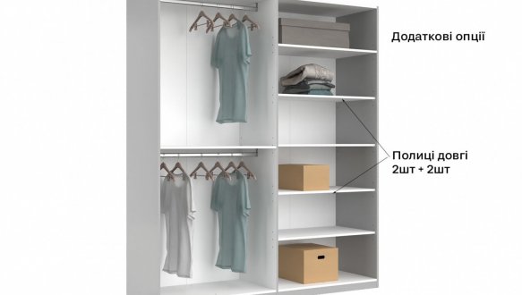 Шкаф-купе Миромарк Фемели 2 дверный белий 200 см 3