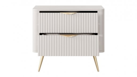 Тумба прикроватная 2S Беж/Золотые ножки Lante 5