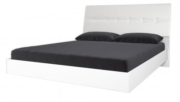 Ліжко з мякою спинкою Рома