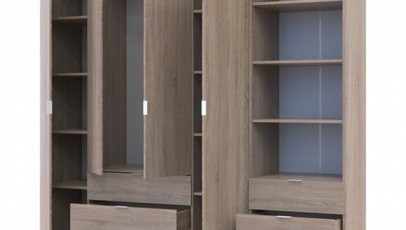 Шкаф для одежды Дорос Гелар дуб сонома 4 дверный с пеналом 215 см 0