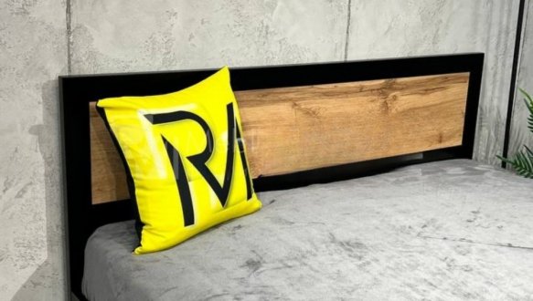 Ліжко LOFT 140х200 Дуб Сонома / Чорний мат MebliRoMax 0