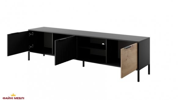 Тумба под телевизор Черный/Дуб артизан 3D/203 Rave 3