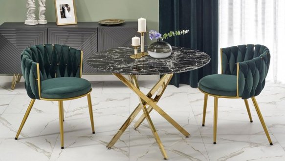 Стол RAYMOND 2 черный мрамор/золото