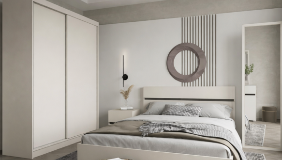 Спальня London/Лондон Гербор №2 з тумбою 2D1S та дзеркалом Lus70