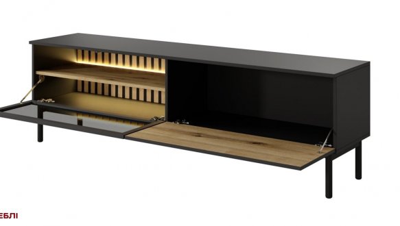 Тумба під ТВ Lang/Ланг RTV180 2D Чорний/Дуб евок Perfect Home Ширина 180 см 3