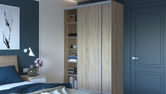 Шкаф-купе Дорос Сити Лайт дуб сонома 2 дверный 150 см 2