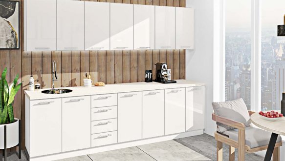 Кухонний комплект Фарбований високий глянець 2,8 м