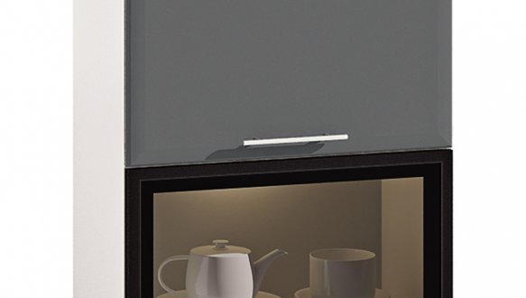 Шкаф верхний В60.72.1Д.1СК комбі Хай-Тек глянец перламутр