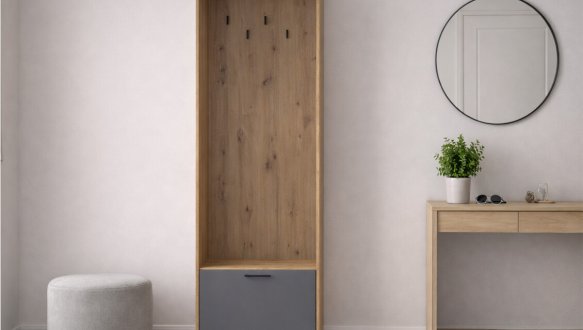 Пенал-вешалка Doros Ронди Дуб Артизан / Графит