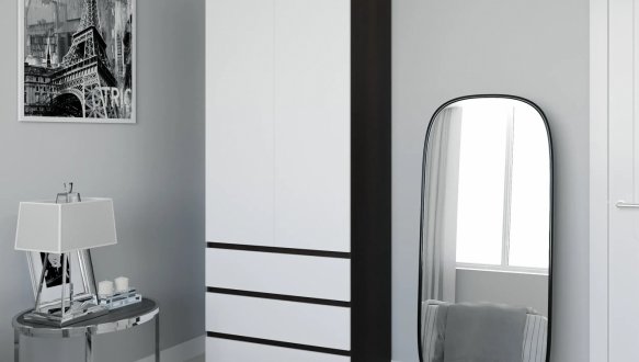 Шкаф Морели Т210 2 дверный венге темный с полками 80 см 2