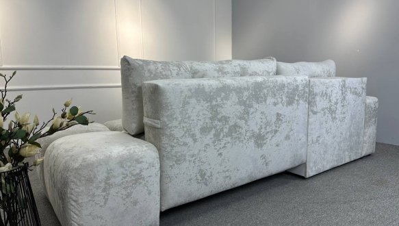 Кутовий диван розкладний крокуюча єврокнижка Елізіум Сапфір 277 см 5