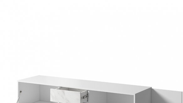 Тумба ТВ Marmo/Мармо RTV195 2D1S1K Білий/Білий мармур Cama Ширина 195 см 0