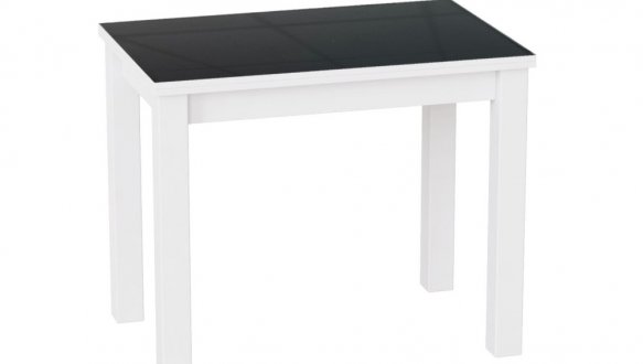 Стол-трансформер Dinner Glass Ателье светлый/Белые ноги/Графитовое стекло 0