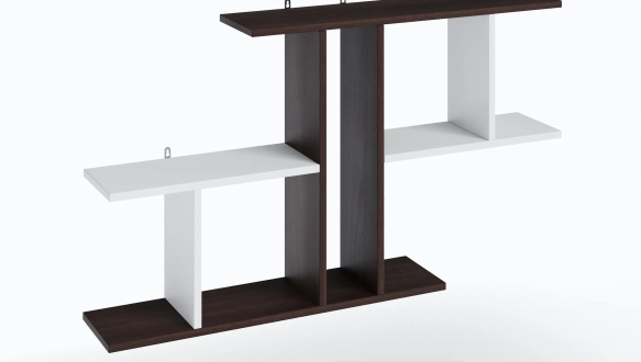 Полиця настінна венге темний/білий T8