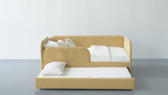 Кровать детская мягкая с дополнительным спальным местом и бортиком Wooodsoft Todi / Тоди 2