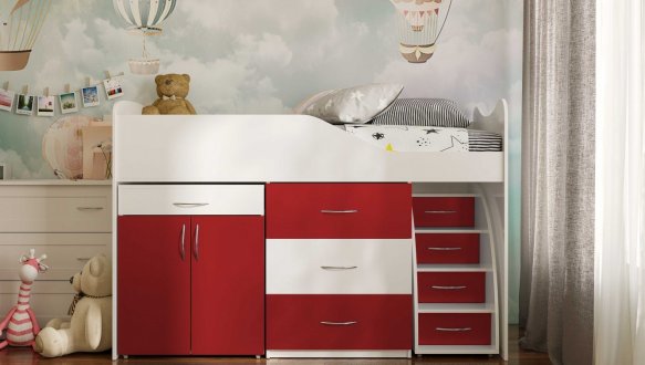 Ліжко кімната зі столом №5 Viorina Deko Корпус білий 1