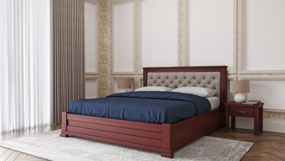 Ліжко дерев'яне Лев Лорд М50 з підйомним механізмом і нішею для білизни масив Бук 17