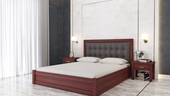 Кровать деревянная Лев Мардир 50 с подьемным механизмом и нишей для белья массив Бук 6