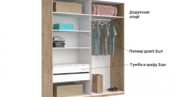 Шафа 4дв з дзеркалом Міромарк Тедді 4 дверний дуб артизан 180 см 14