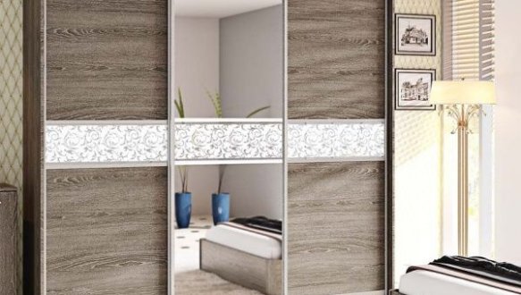 Шафа-купе Комфорт меблі Модель-2 дуб трюфель 3 дверна 210 см