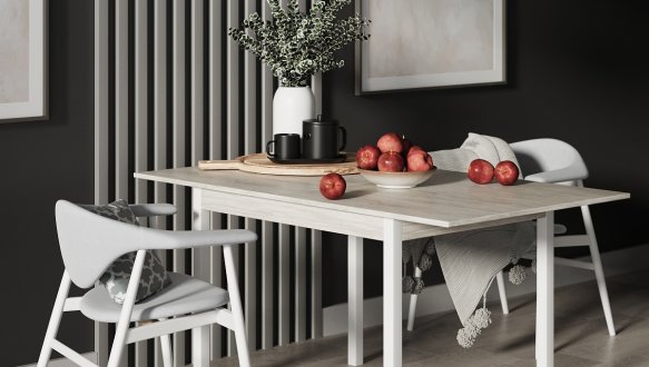 Стіл-трансформер Lunch Артвуд світлий/Білий