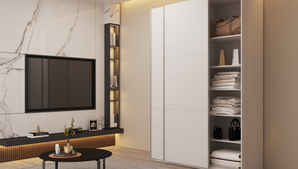 Шкаф- купе G-Caiser белый/белый 2 дверный 160 см 3