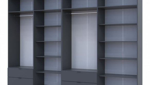 Шкаф для одежды Дорос Лукас графит 8 дверный 340 см 3