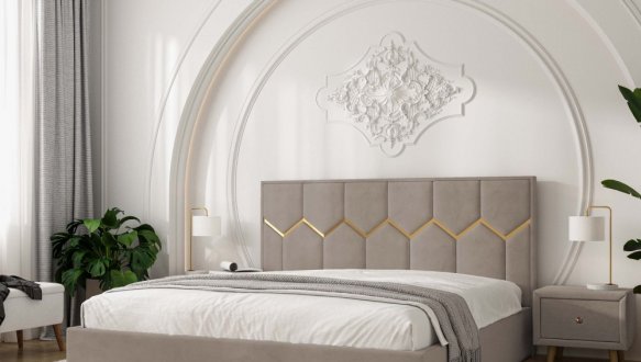 Кровать мягкая двуспальная Виорина деко Mirali / Мирали 6