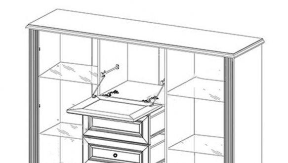 Буфет 2W3S1B Вайт Гербор 3