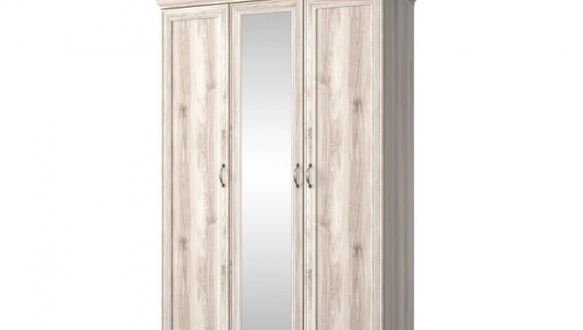 Шкаф с зеркалом Мебельбос 3D 3 дверный каштан nairobi Lizbon 138 см