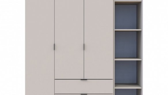 Шкаф Дорос Гелар кашемир с Этажеркой 3-х дверный 154,4 см 4