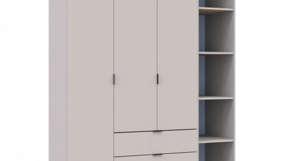 Шкаф Дорос Гелар кашемир с Этажеркой 3-х дверный 154,4 см 5